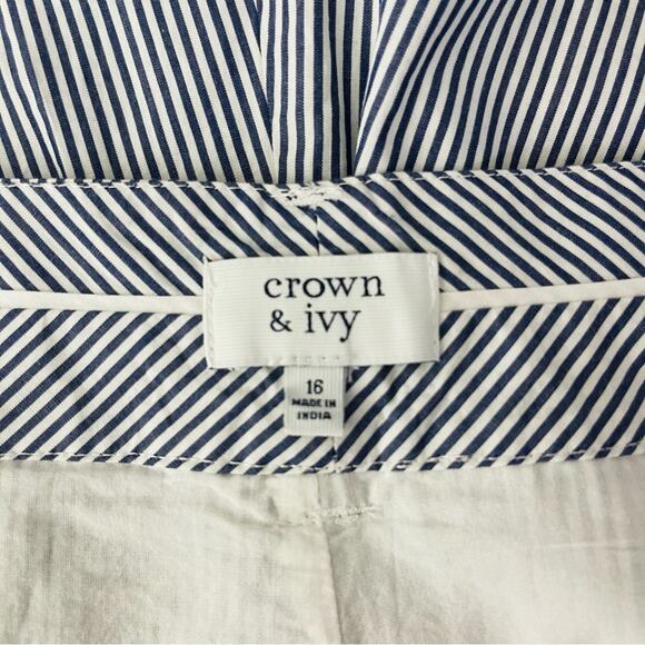 NEW Crown & Ivy blue white striped tie coastal nautical preppy shorts 16 - Picture 6 of 6